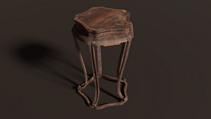 Antique Chinese Wooden End Table Furniture Low-poly 3D model 3D model