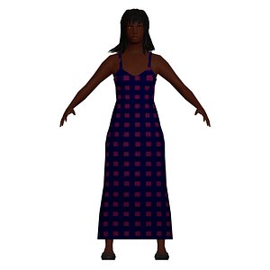low-poly woman dress 3D model