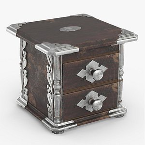 Antique Wooden Storage Chest Black