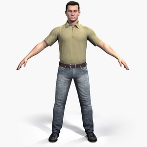 rigged dave realistic male 3d model