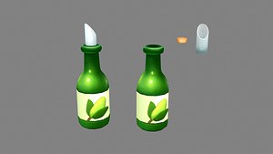 Cartoon olive oil - oil bottle Low-poly 3D model 3D model