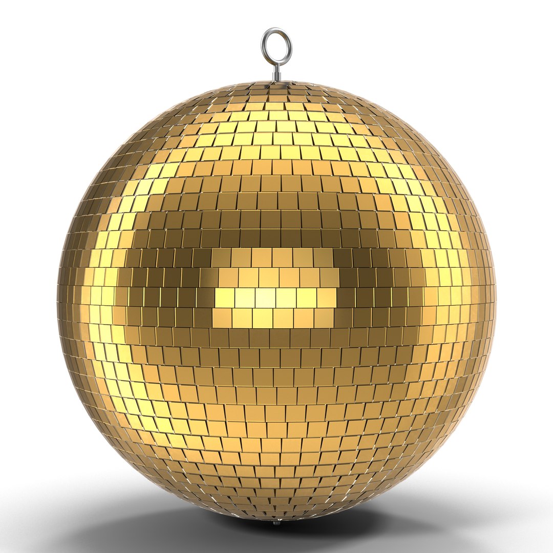 Disco Ball Gold 3D model preview