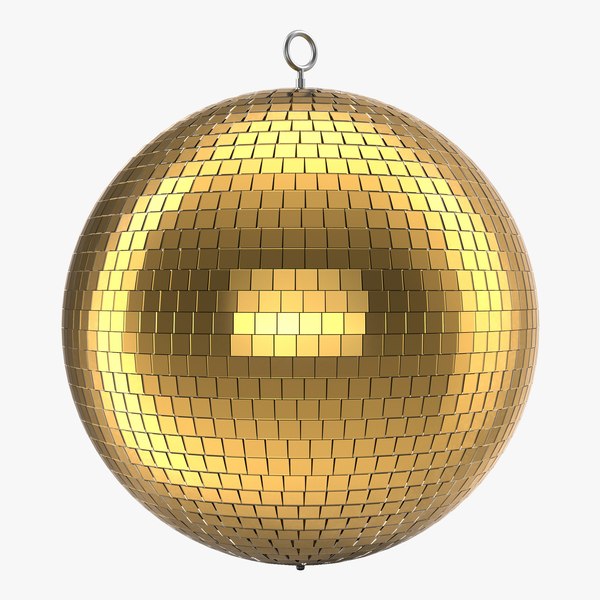 3d disco ball gold