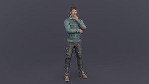 Man in down jacket 3D model