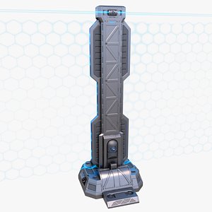 3D sci-fi power fence model