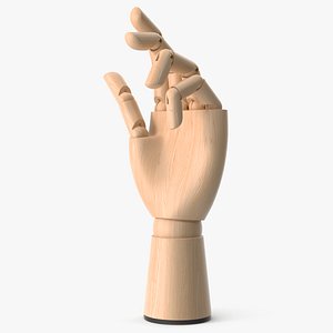Wooden Drawing Hand Model Relaxed Pose model