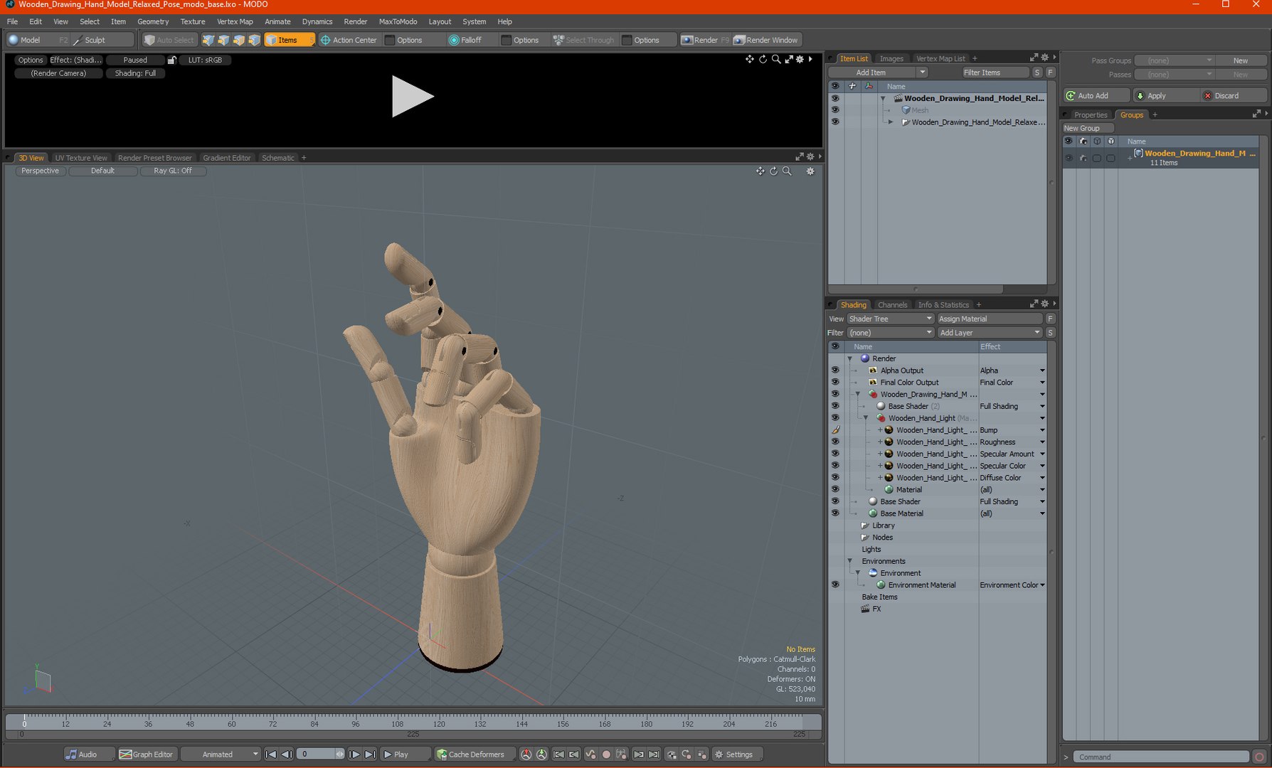 Wooden Drawing Hand Model Relaxed Pose Model TurboSquid 1991647