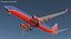 Southwest Airlines Boeing 737-900 ER with Cabin and Doors Rigged for Cinema 4D 3D model