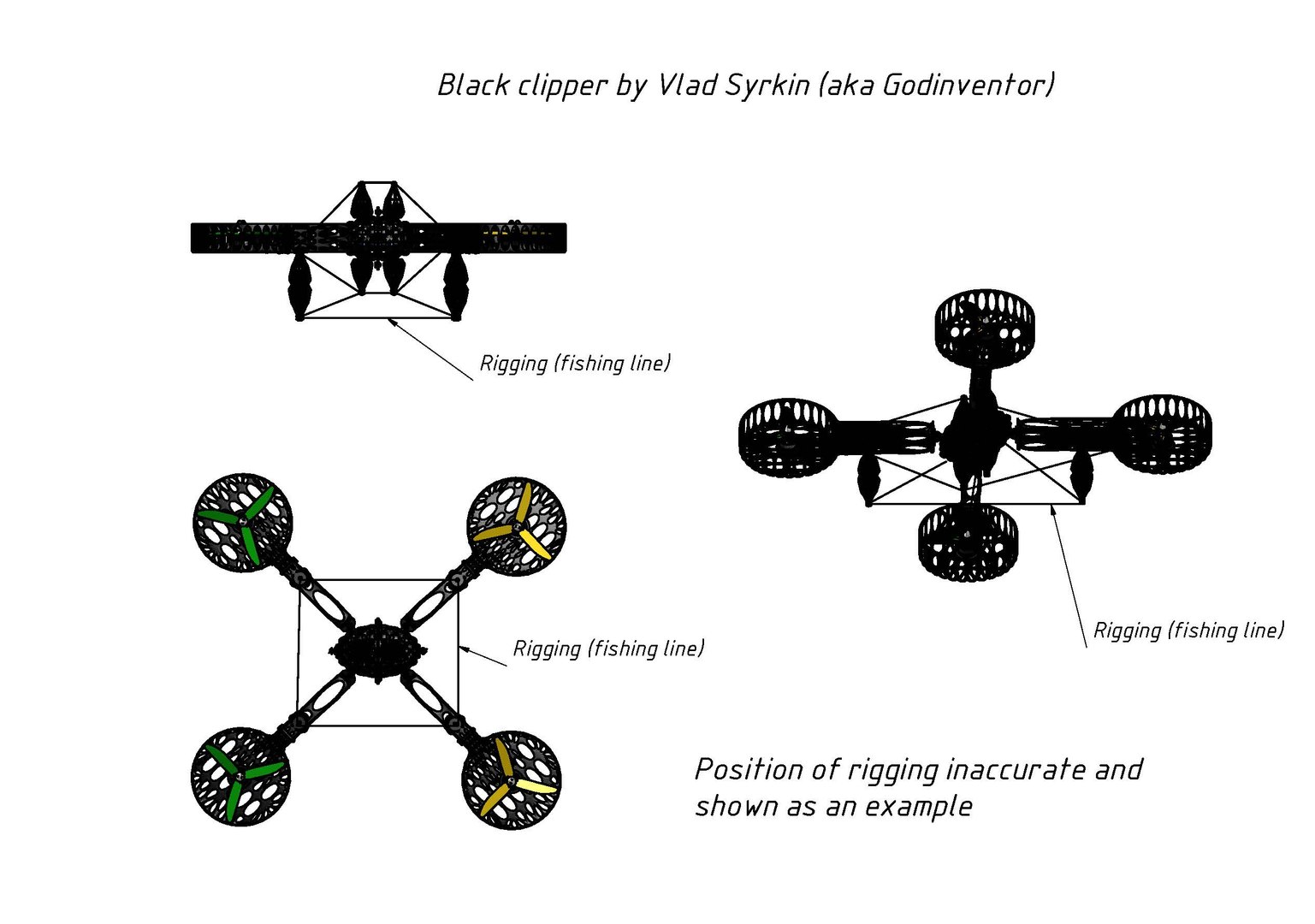 Free Max Model Quadcopters Frame Rigging