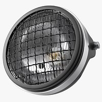 Motorcycle Headlight White with Mesh Grill