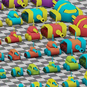 low poly tanks pack 3D