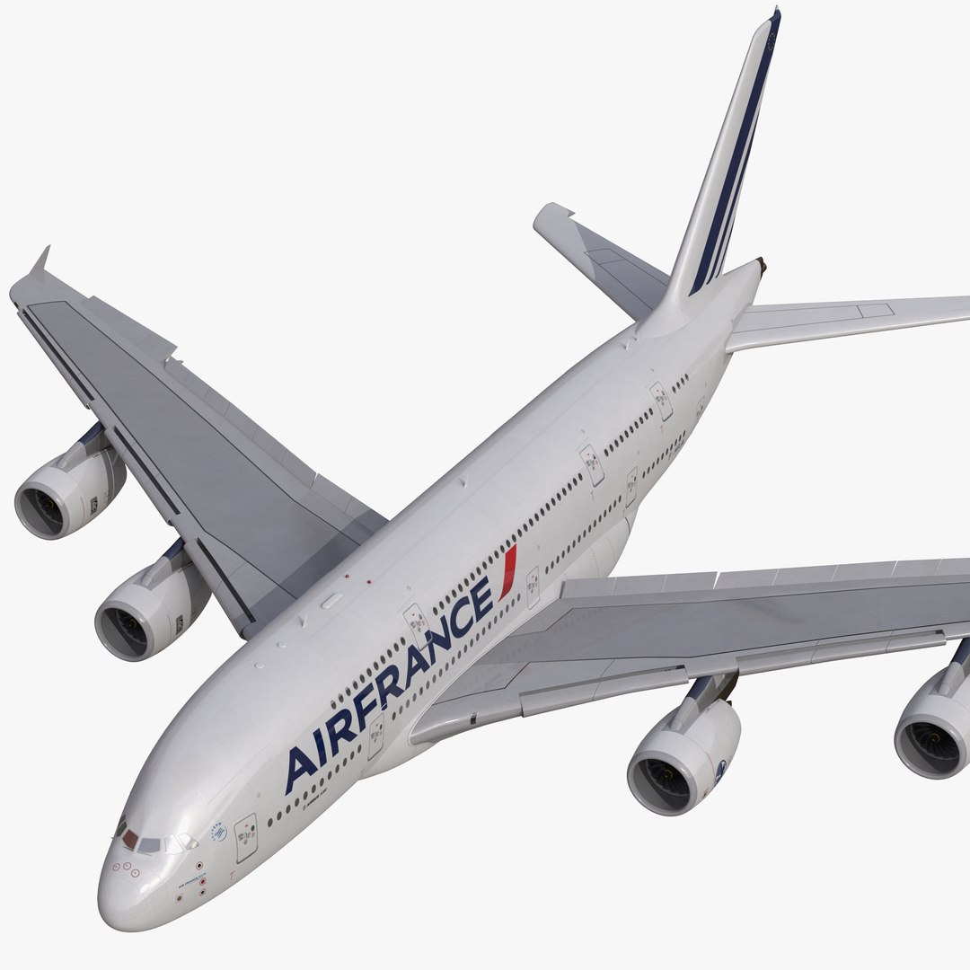 Airbus A380-800 Air France Rigged 3D model preview