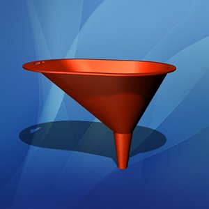3d model funnel plastic liquid