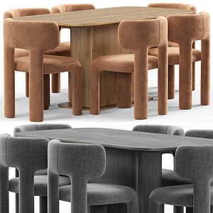 Lucy Chair Ditre Italia and Glide Dining Table 3D model