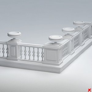 balustrade fence grid 3d model