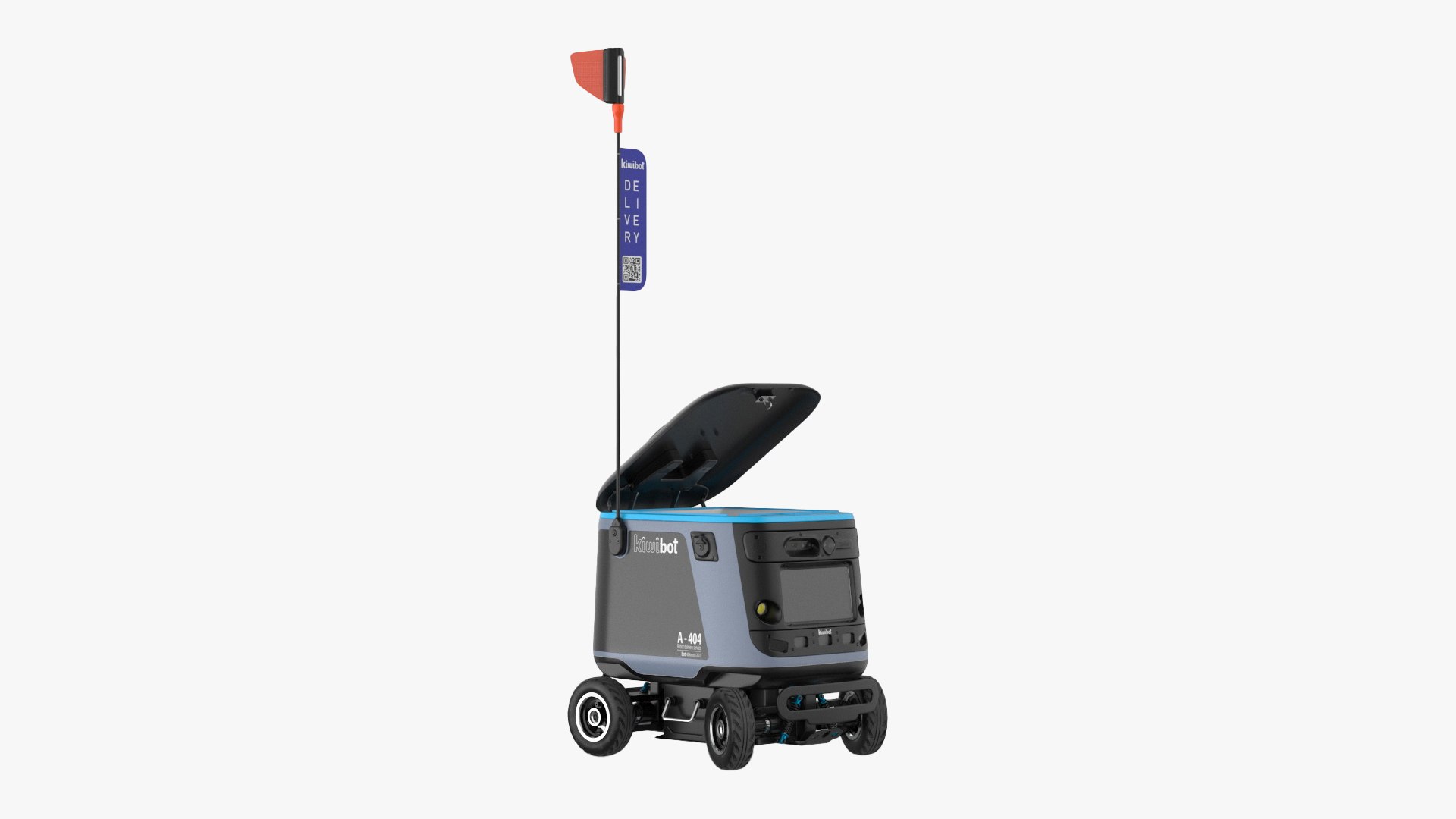 Kiwibot Delivery Robot Black in Sleep Rigged for Cinema 4D 3D model preview