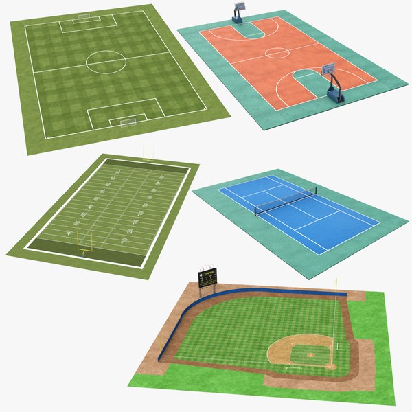 real sports fields 3D model