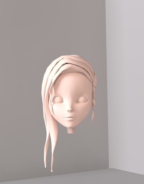 3d girl woman head animation model