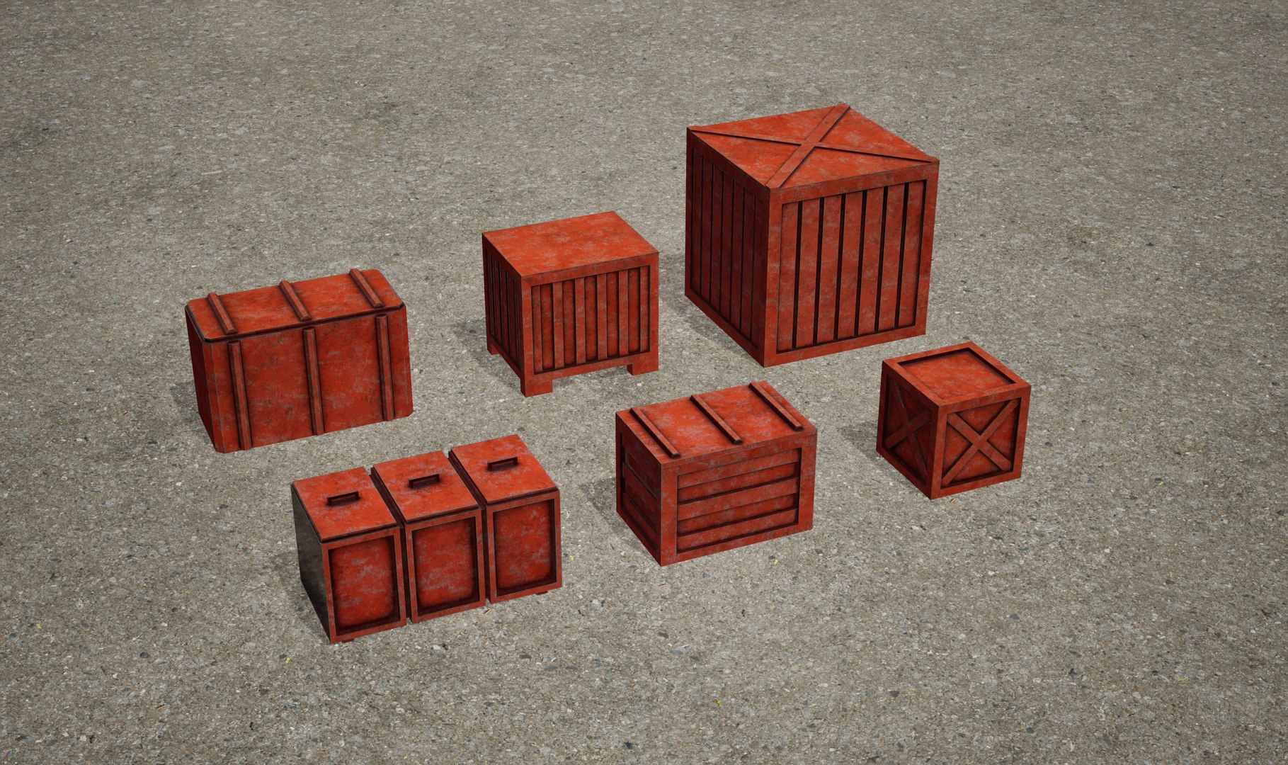 Metal Crates Pack - Metal Boxes Collection 3D Model - TurboSquid 2204246