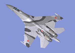 sukhoi airplane fighter 3d model