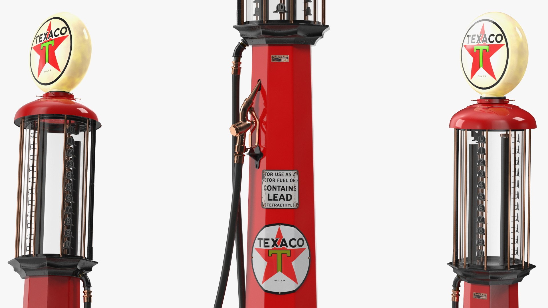 Hand Crank Gas Pump TEXACO Light On Model - TurboSquid 2199167