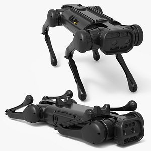 Robotic Dog Side Roll Animated Rigged for Maya model