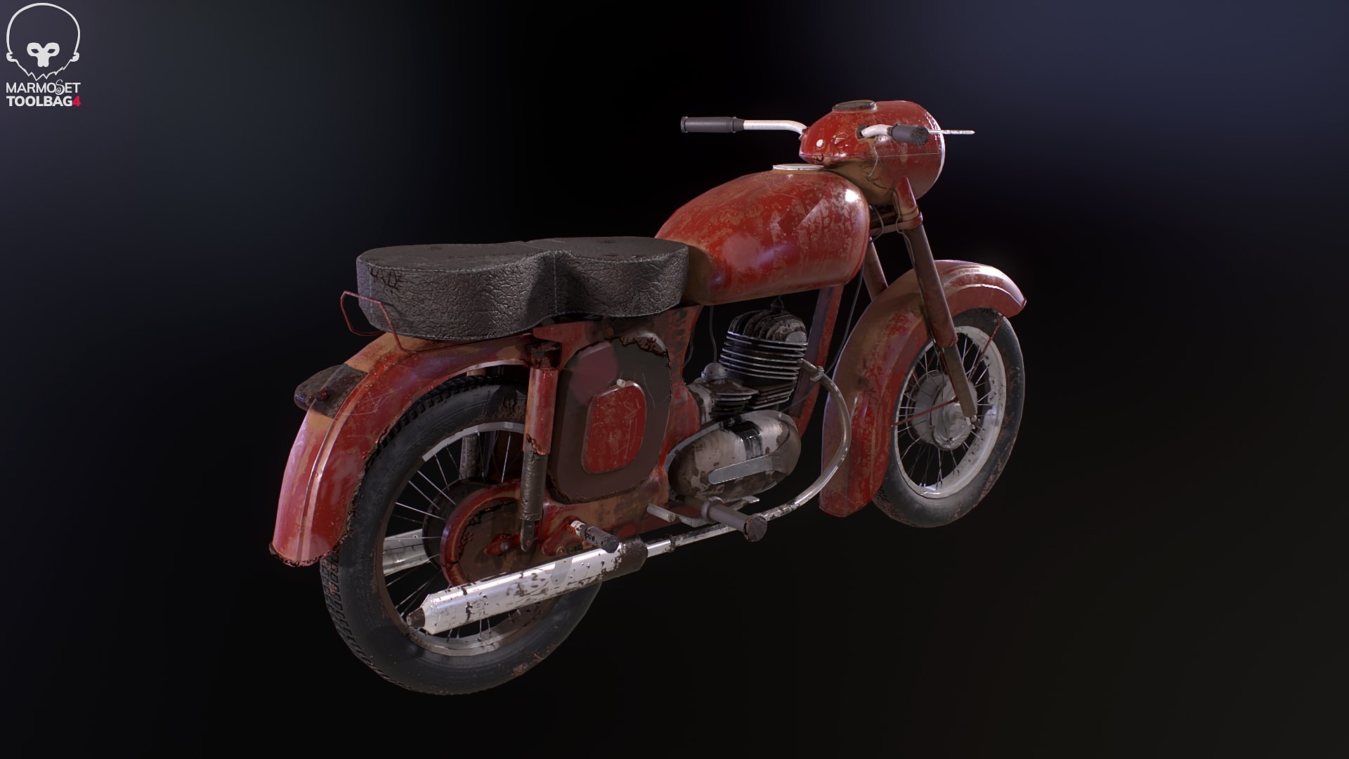 3D Classic Motorcycle Rusted - TurboSquid 2075026