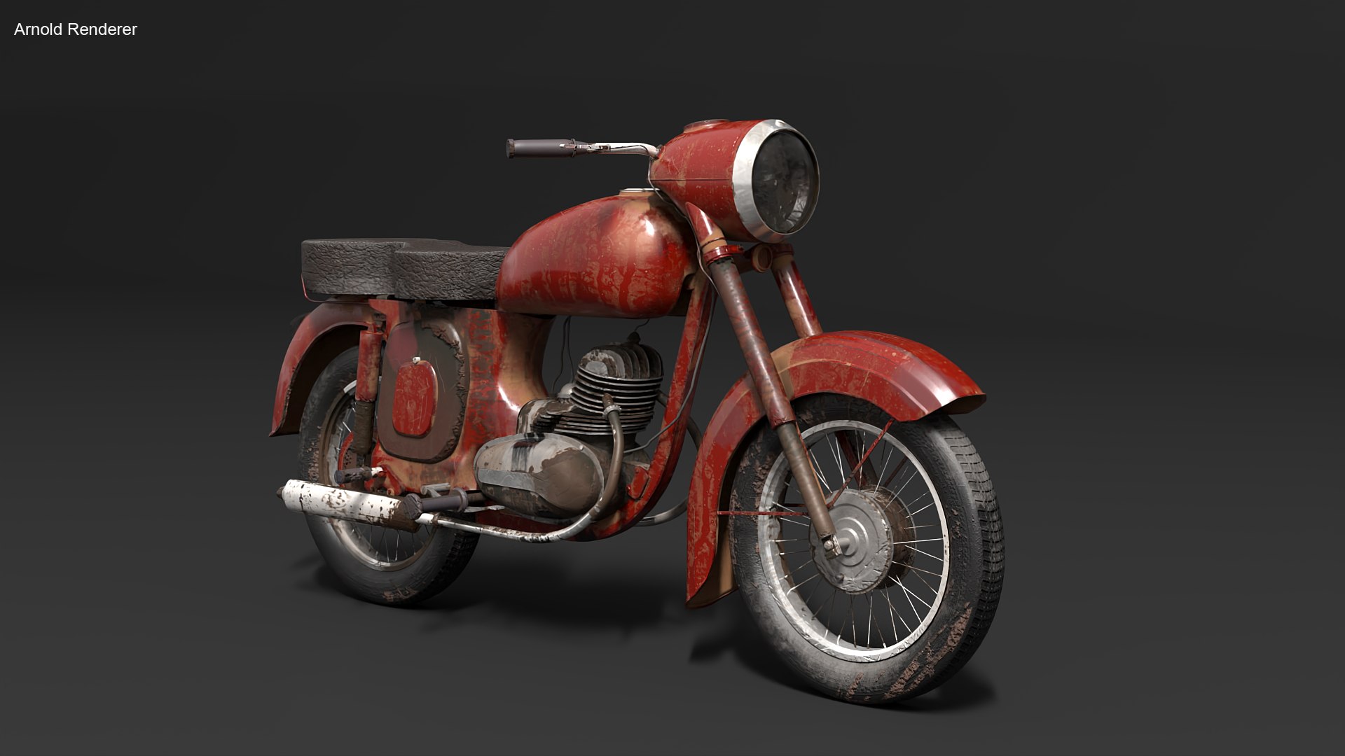 3D Classic Motorcycle Rusted - TurboSquid 2075026