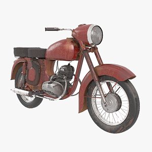 3D Classic Motorcycle Rusted
