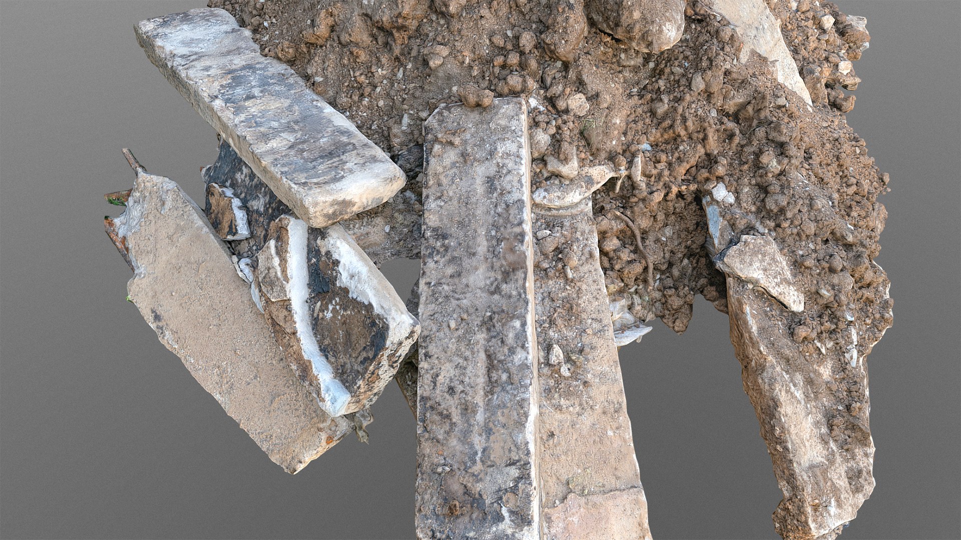 Construction soil heap and concrete rubble 3D https://p.turbosquid.com/ts-thumb/lI/uUY7kD/t5/preview5/jpg/1621786118/1920x1080/fit_q87/cafade8c74a166dbb5dda8867437e9c871ad1546/preview5.jpg