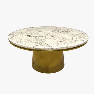 3D marble golden round table model