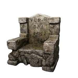 Old Stone throne Ancient viking style
