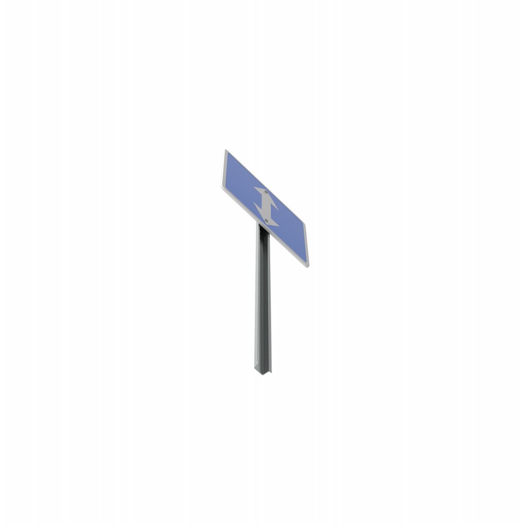 3D Road With Reverse Traffic Sign - TurboSquid 2044253