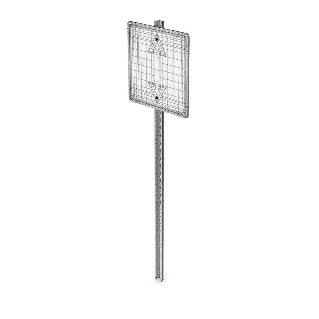 3D Road With Reverse Traffic Sign - TurboSquid 2044253