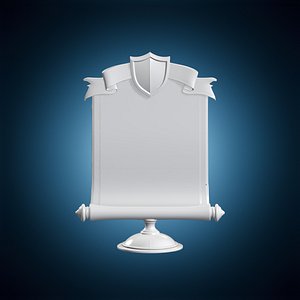 Heraldic Crest Scroll Frame 3D Print Model 3D model