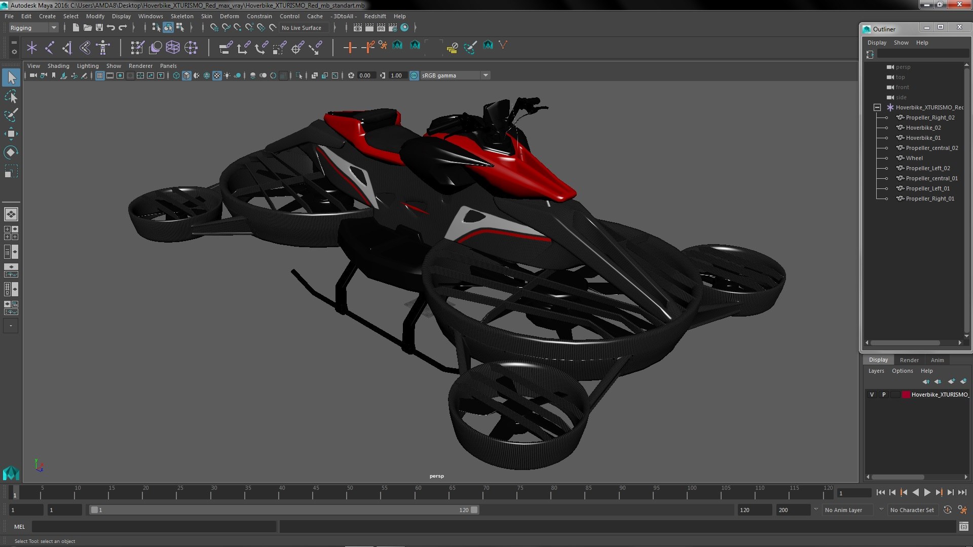 Hoverbike XTURISMO Red 3D Model - TurboSquid 2112421