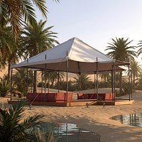 Middle Eastern Canopy Platform with Majlis Seats