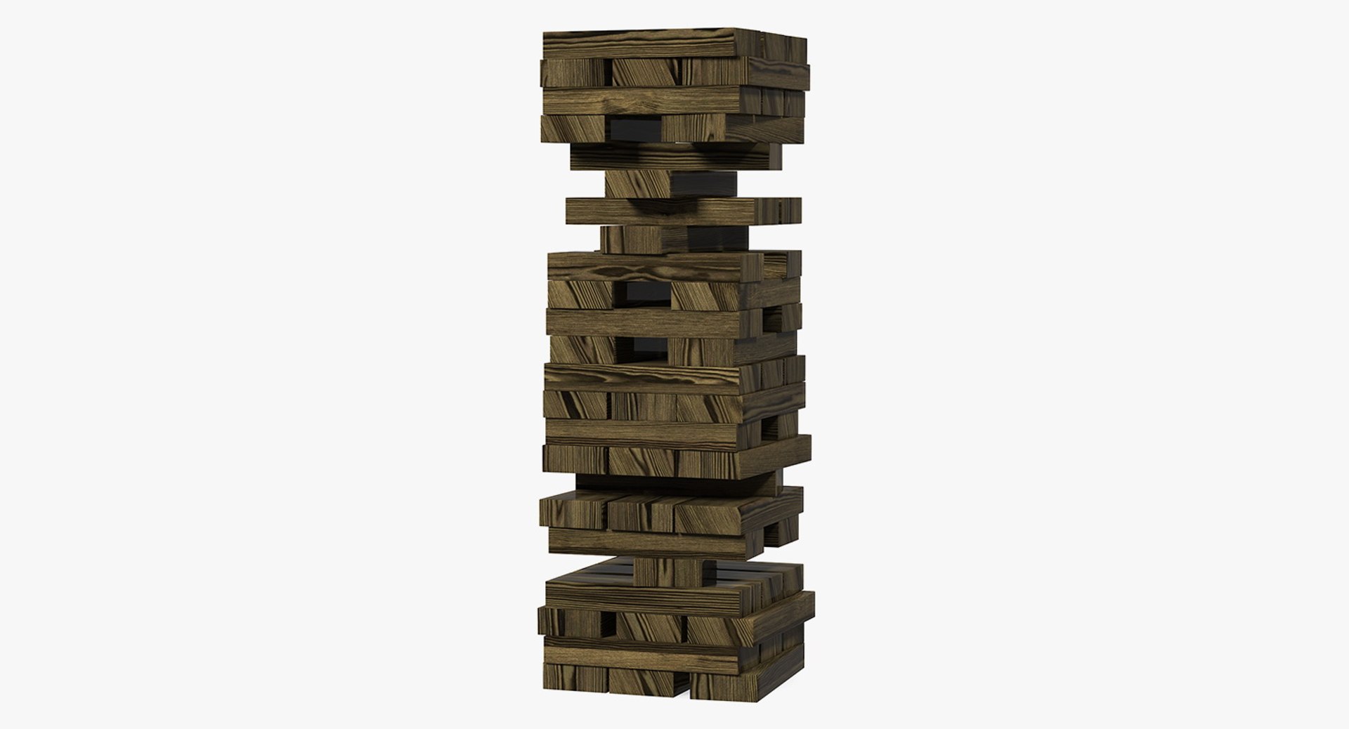 Wooden Tower Game 3D model preview