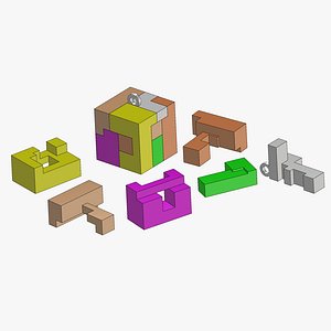 3D model Puzzle Cube Keychain