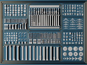 Classic European Architectural Moulding Ornament Kit 3D model