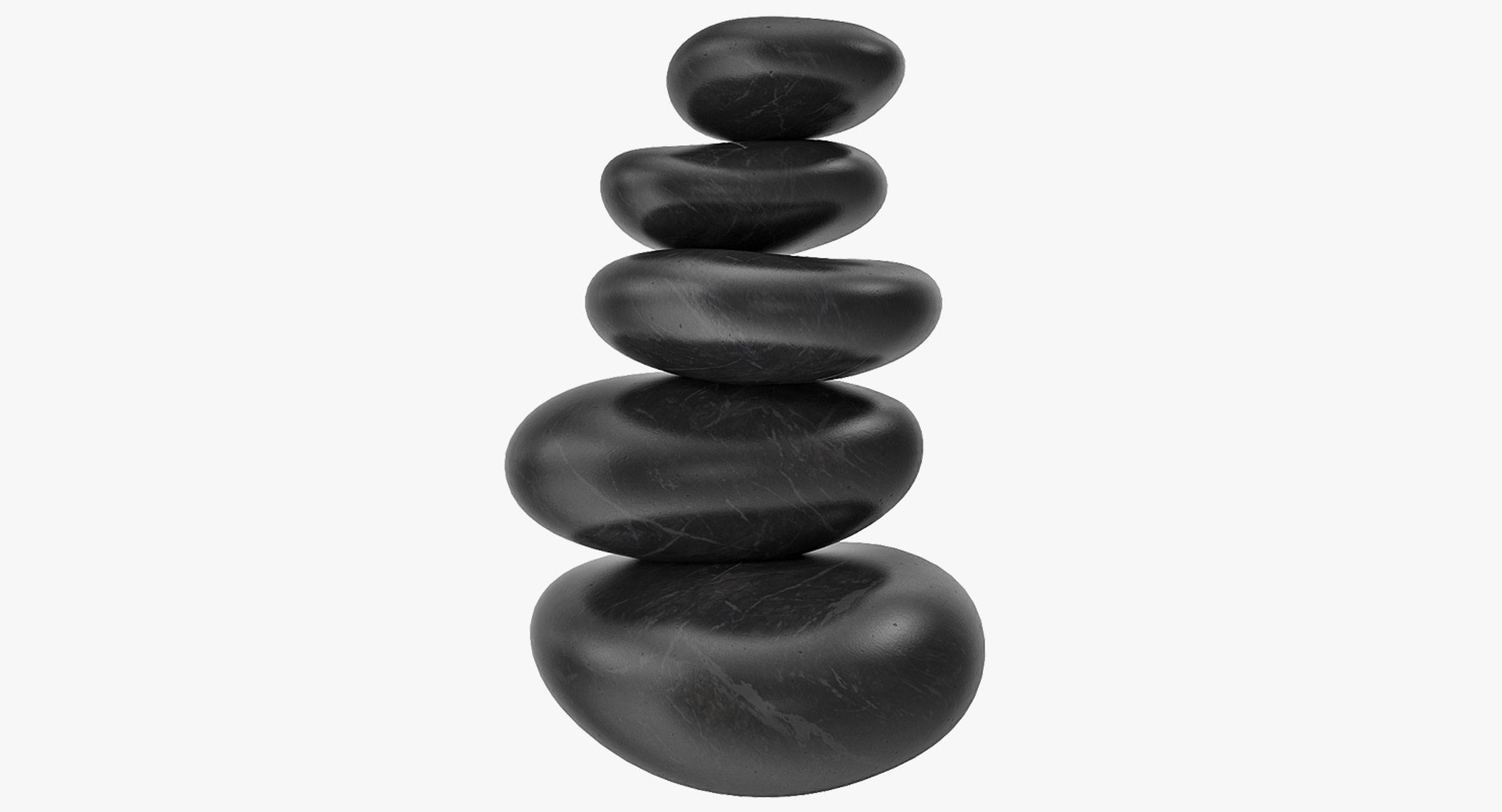 Black Zen Stones Pyramid 3D model preview