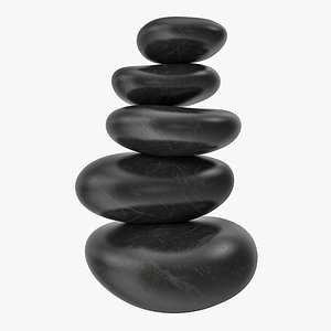 3D black zen stones pyramid