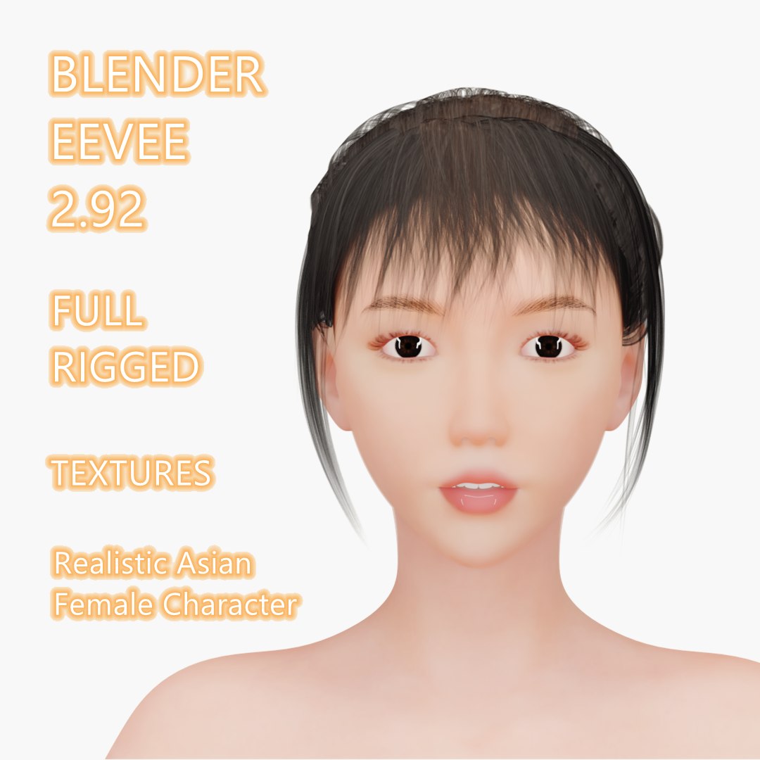 3D Model Realistic Asian Female Character Low-poly Model - TurboSquid ...