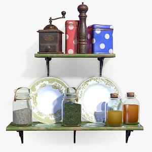 3D shelf stylized kitchen
