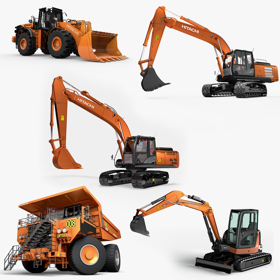 3D Realistic Hitachi Zx200 Zx-5 Model - TurboSquid 1448085