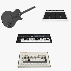 Musical Instruments 4 in1 3D model