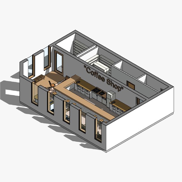 Coffee shop - Revit model 3D model