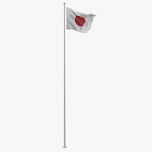 3D flag pole japan