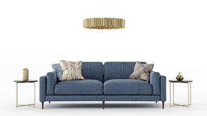 3D sofa table vases model