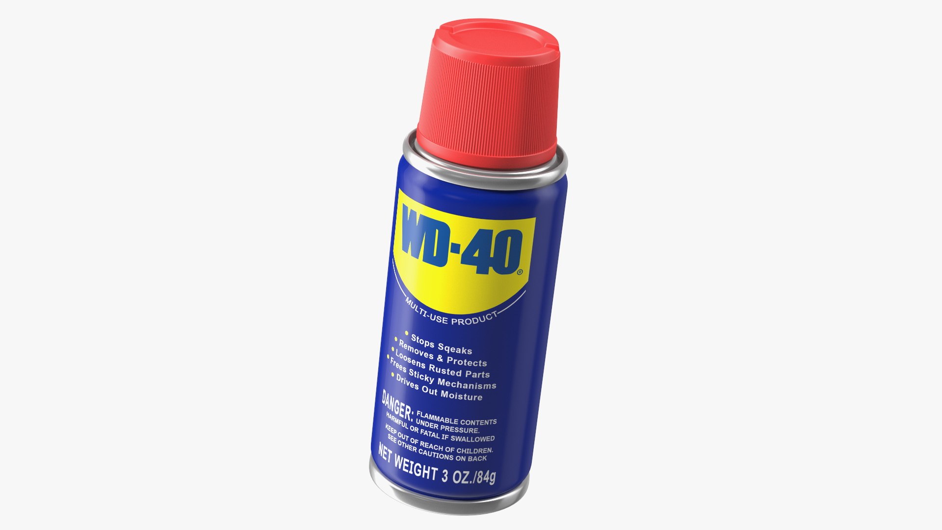 WD 40 Multi Purpose Water Displacer Aerosol Spray 3D model preview